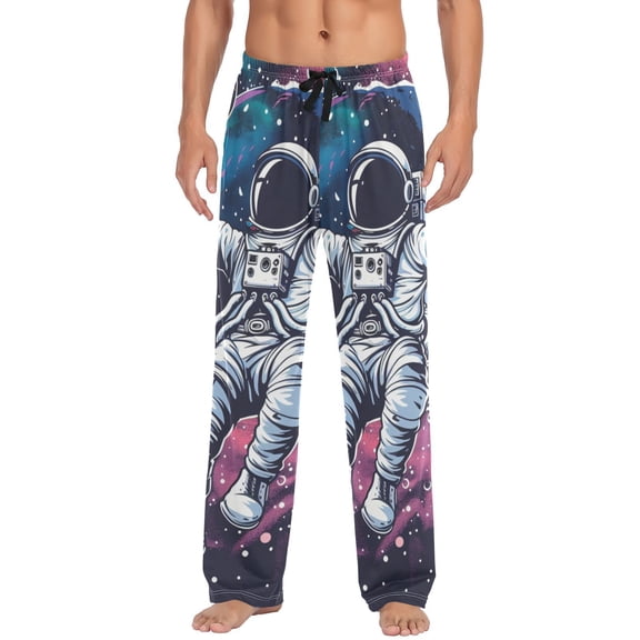 JSTEL Astronaut Basketball Space Pop Men's Sleepwear Mens Pajama Pants Bottoms with Pockets, XL