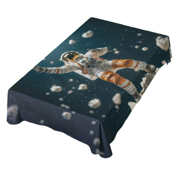 JSTEL Astronaut Space Man Table Cloth Rectangle 60 x 90 Inch Tablecloth Anti Wrinkle Table Cover for Dining Kitchen Parties