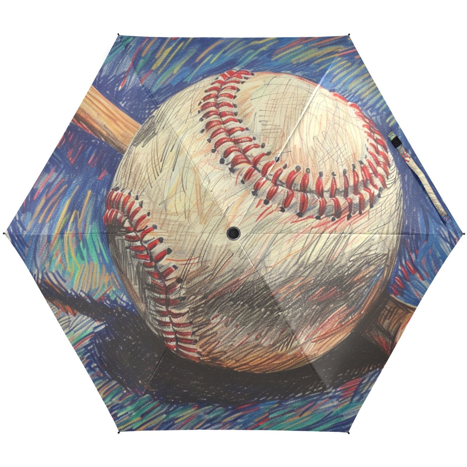 JSTEL Baseball Bat Folding Umbrella for Rain Sun Travel Mini Lightweight Compact Umbrellas