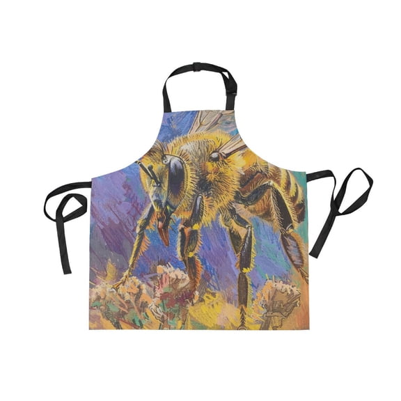 JSTEL Bee Crayon Drawing Apron with 2 Pockets for Women Men Adjustable Garden Bib