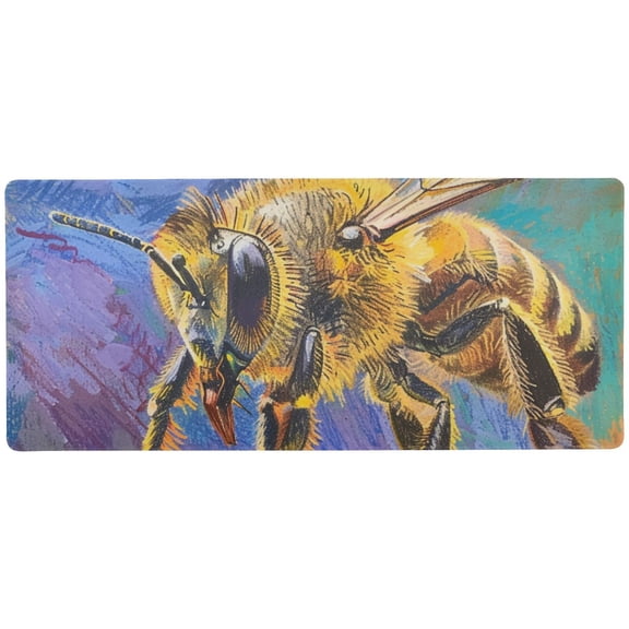 JSTEL Bee Crayon Drawing Large Gaming Mouse Pad Big Mousepad Mice Keyboard Mat with Non-Slip Rubber Base for Computer Laptop Home & Office, 31.5 X 11.8 inch