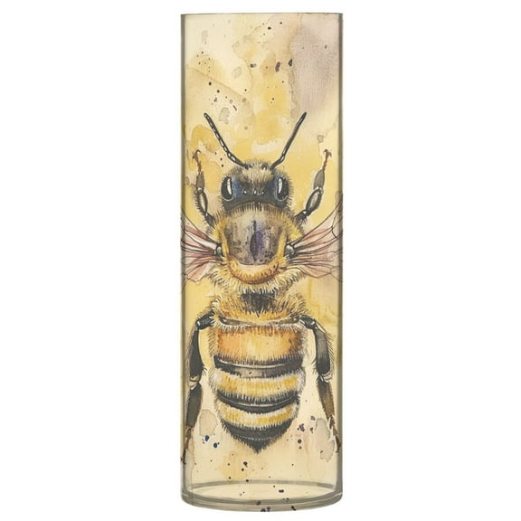JSTEL Bee Watercolour Flower Vase Decorative Floreros for Home Decor Bedroom Living Room Office Table Shelf Bathroom