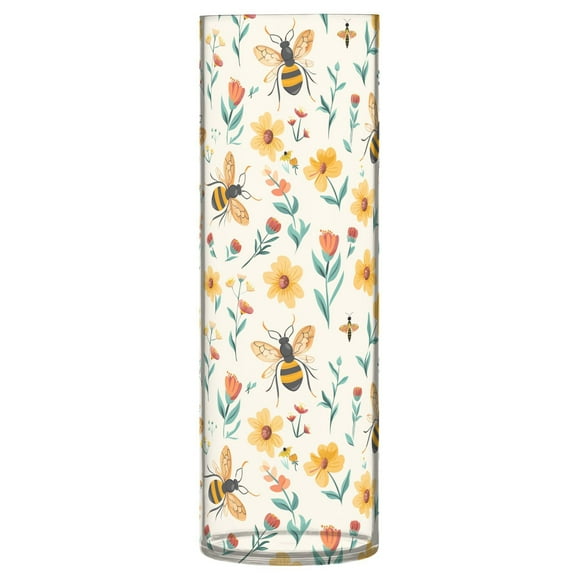 JSTEL Bees Flower Floral Flower Vase Decorative Floreros for Home Decor Bedroom Living Room Office Table Shelf Bathroom