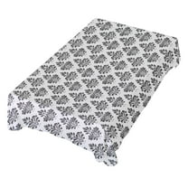 JSTEL Black Damask Floral Table Cloth Rectangle 54 x 72 Inch Tablecloth Anti Wrinkle Table Cover for Dining Kitchen Parties