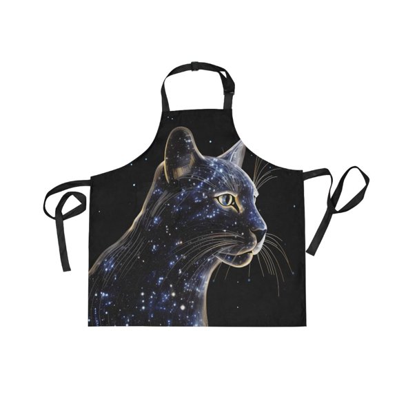 JSTEL Black Galaxy Apron with 2 Pockets for Women Men Adjustable Garden Bib