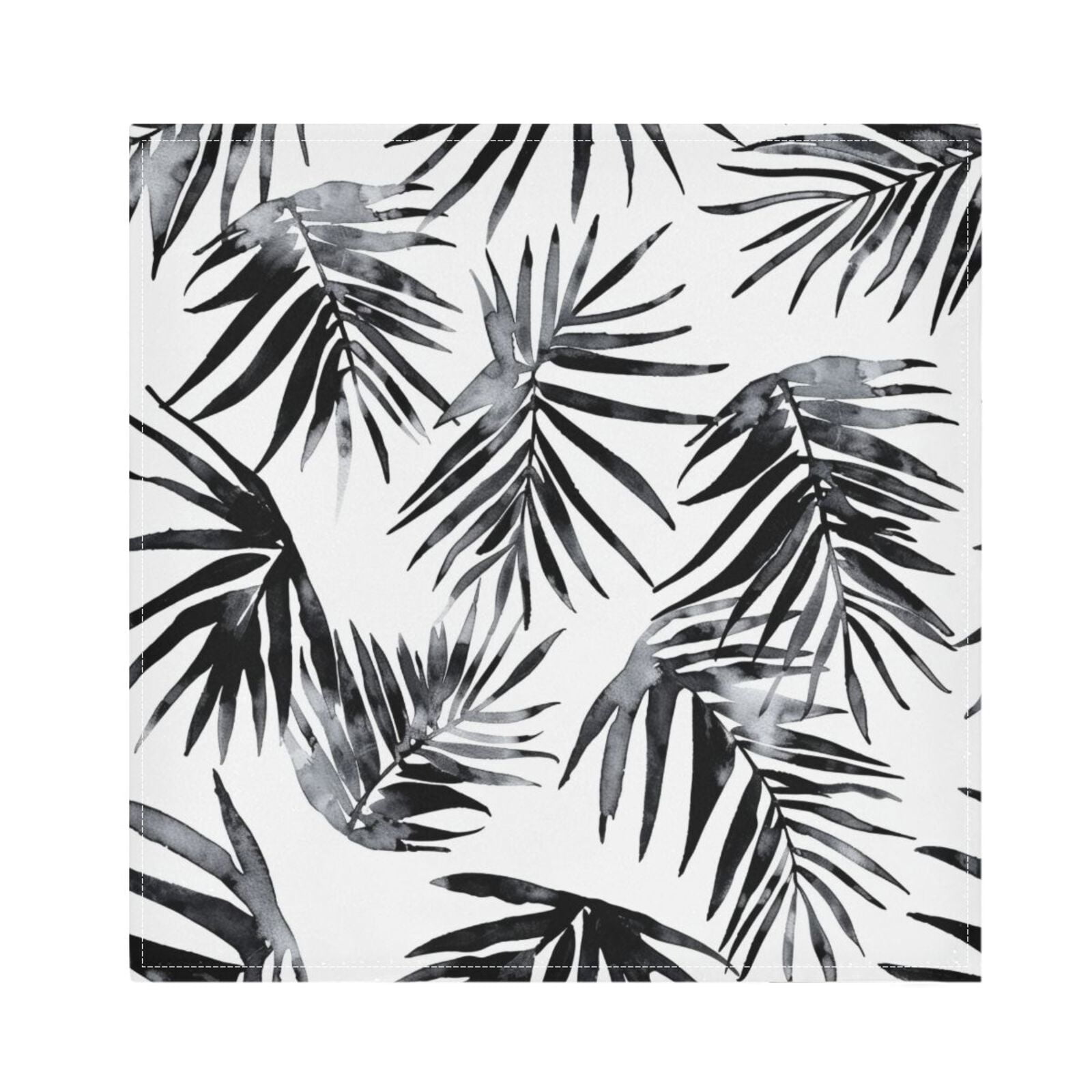 JSTEL Black Palm Leaf Watercolour Cloth Napkins Set of 6, 20x20 Inch Washable and Reusable Napkin for Decoupage Dinner Party Everyday Use