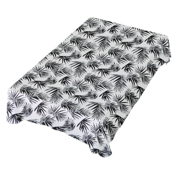 JSTEL Black Palm Leaf Watercolour Table Cloth Square 60 x 60 Inch Tablecloth Anti Wrinkle Table Cover for Dining Kitchen Parties