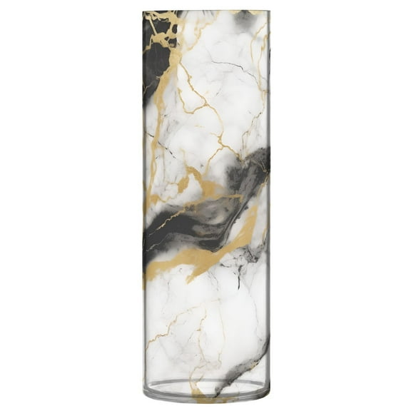 JSTEL Black & White Marble Modern Flower Vase Decorative Floreros for Home Decor Bedroom Living Room Office Table Shelf Bathroom