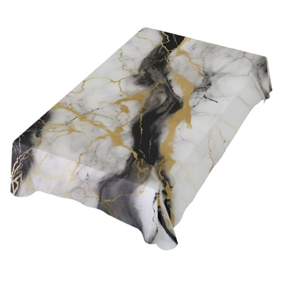 JSTEL Black & White Marble Modern Table Cloth Square 54 x 54 Inch Tablecloth Anti Wrinkle Table Cover for Dining Kitchen Parties