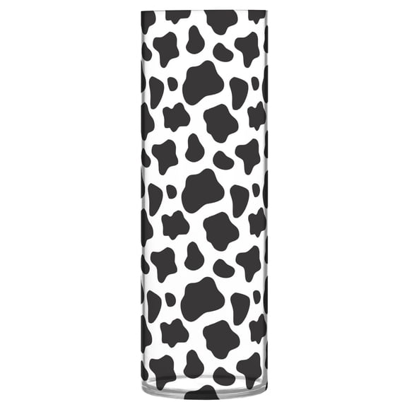 JSTEL Black and White Cow Print Flower Vase Decorative Floreros for Home Decor Bedroom Living Room Office Table Shelf Bathroom