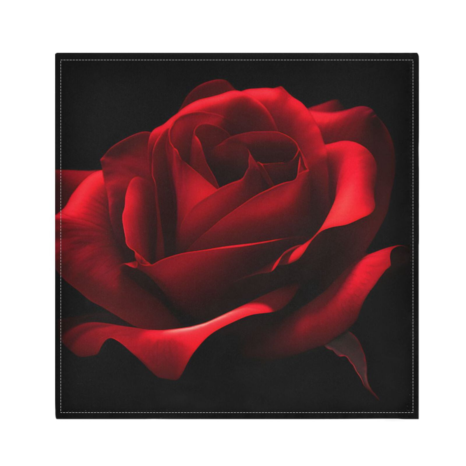JSTEL Blooming Rose Flower Closeup Cloth Napkins Set of 6, 20x20 Inch Washable and Reusable Napkin for Decoupage Dinner Party Everyday Use