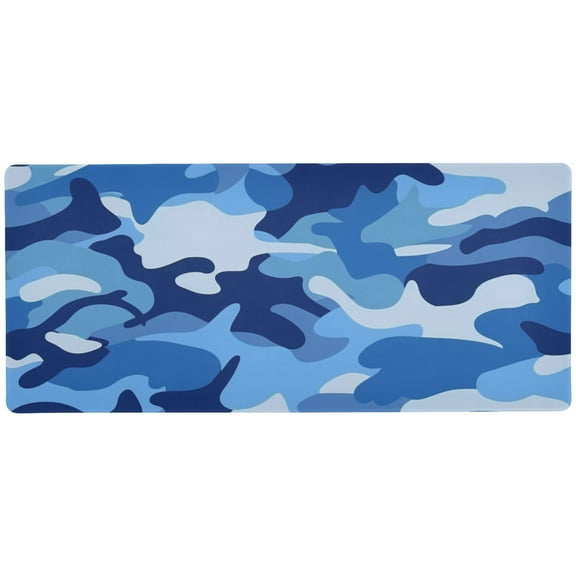 JSTEL Blue Camouflage Large Gaming Mouse Pad Big Mousepad Mice Keyboard Mat with Non-Slip Rubber Base for Computer Laptop Home & Office, 31.5 X 11.8 inch