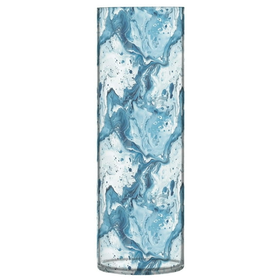 JSTEL Blue Marble Watercolor Flower Vase Decorative Floreros for Home Decor Bedroom Living Room Office Table Shelf Bathroom