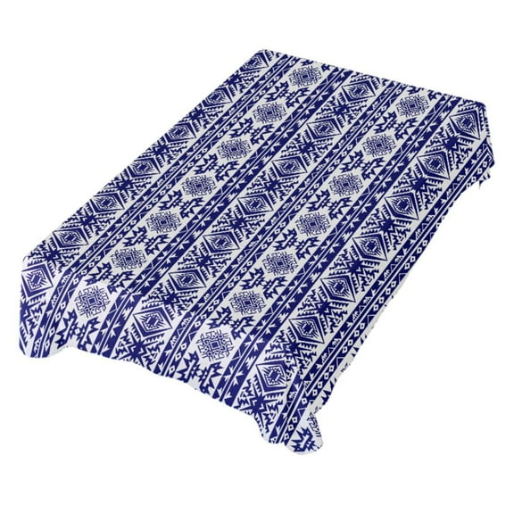 JSTEL Blue Ornament Aztec Art Table Cloth Square 54 x 54 Inch Tablecloth Anti Wrinkle Table Cover for Dining Kitchen Parties