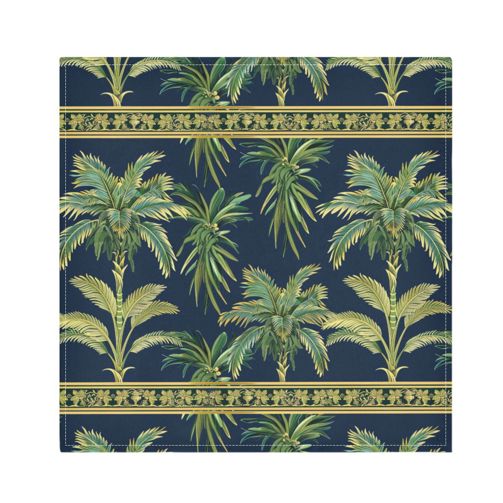 JSTEL Bohemian Palm Trees Leaves Cloth Napkins Set of 6, 20x20 Inch Washable and Reusable Napkin for Decoupage Dinner Party Everyday Use