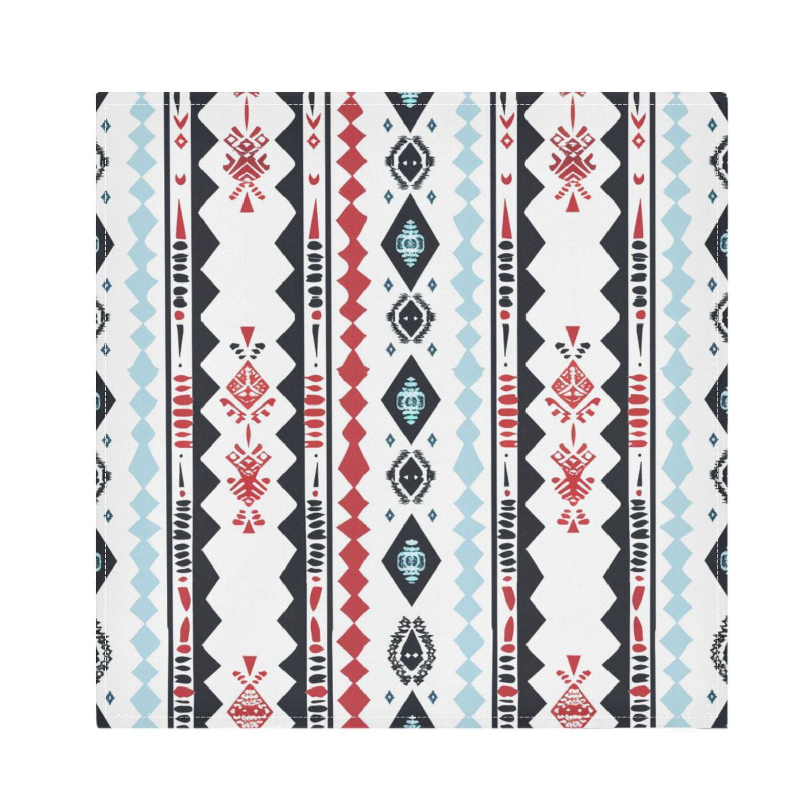 JSTEL Boho Stripe Tribal Cloth Napkins Set of 6, 20x20 Inch Washable and Reusable Napkin for Decoupage Dinner Party Everyday Use