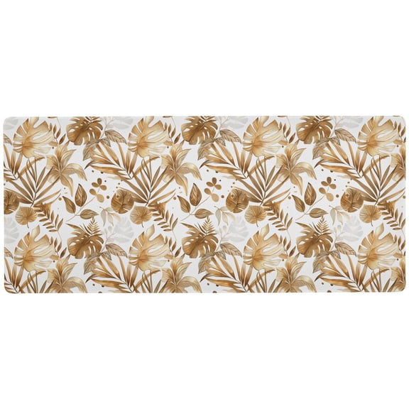 JSTEL Brown Gold Palm Leaves Large Gaming Mouse Pad Big Mousepad Mice Keyboard Mat with Non-Slip Rubber Base for Computer Laptop Home & Office, 31.5 X 11.8 inch
