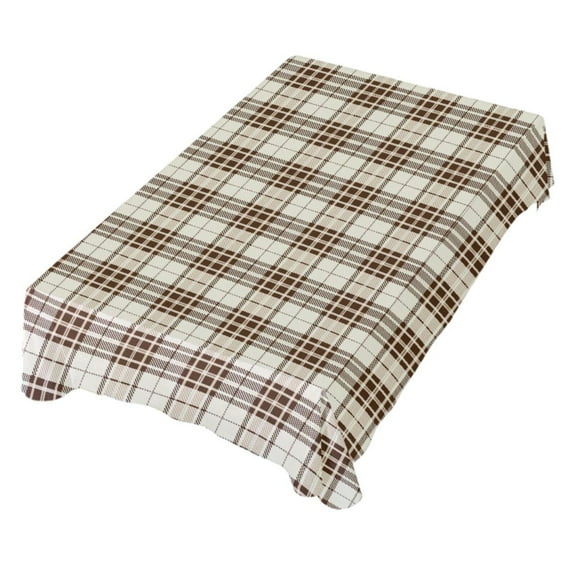 JSTEL Brown Grid Tartan Checkered Table Cloth Rectangle 54 x 72 Inch Tablecloth Anti Wrinkle Table Cover for Dining Kitchen Parties