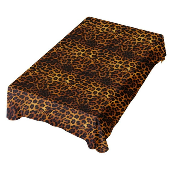 JSTEL Brown Leopard Cheetah Print Table Cloth Rectangle 60 x 120 Inch Tablecloth Anti Wrinkle Table Cover for Dining Kitchen Parties