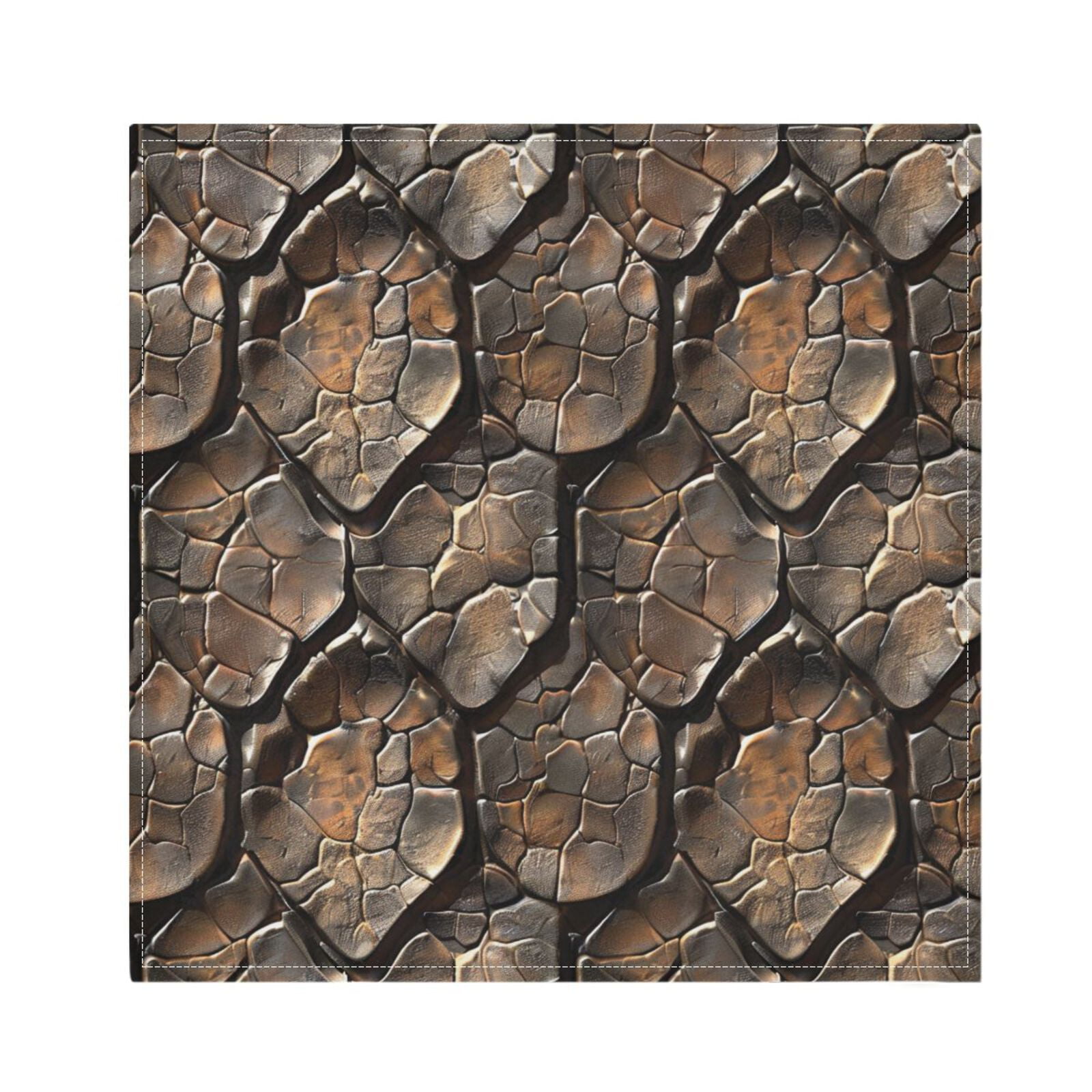 JSTEL Brownness Snake Skin Print Cloth Napkins Set of 6, 20x20 Inch Washable and Reusable Napkin for Decoupage Dinner Party Everyday Use