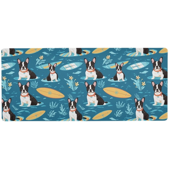 JSTEL Bulldog Surfing Large Gaming Mouse Pad Big Mousepad Mice Keyboard Mat with Non-Slip Rubber Base for Computer Laptop Home & Office, 31.5 X 15.7 inch