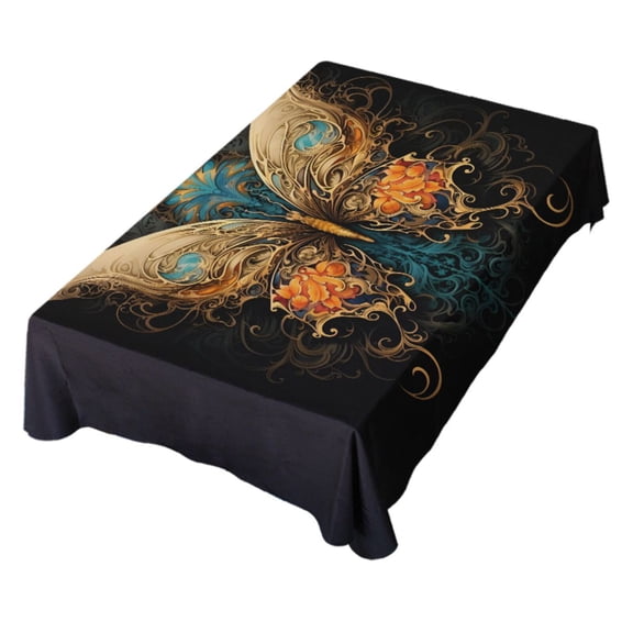 JSTEL Butterfly Gothic Table Cloth Rectangle 60 x 90 Inch Tablecloth Anti Wrinkle Table Cover for Dining Kitchen Parties