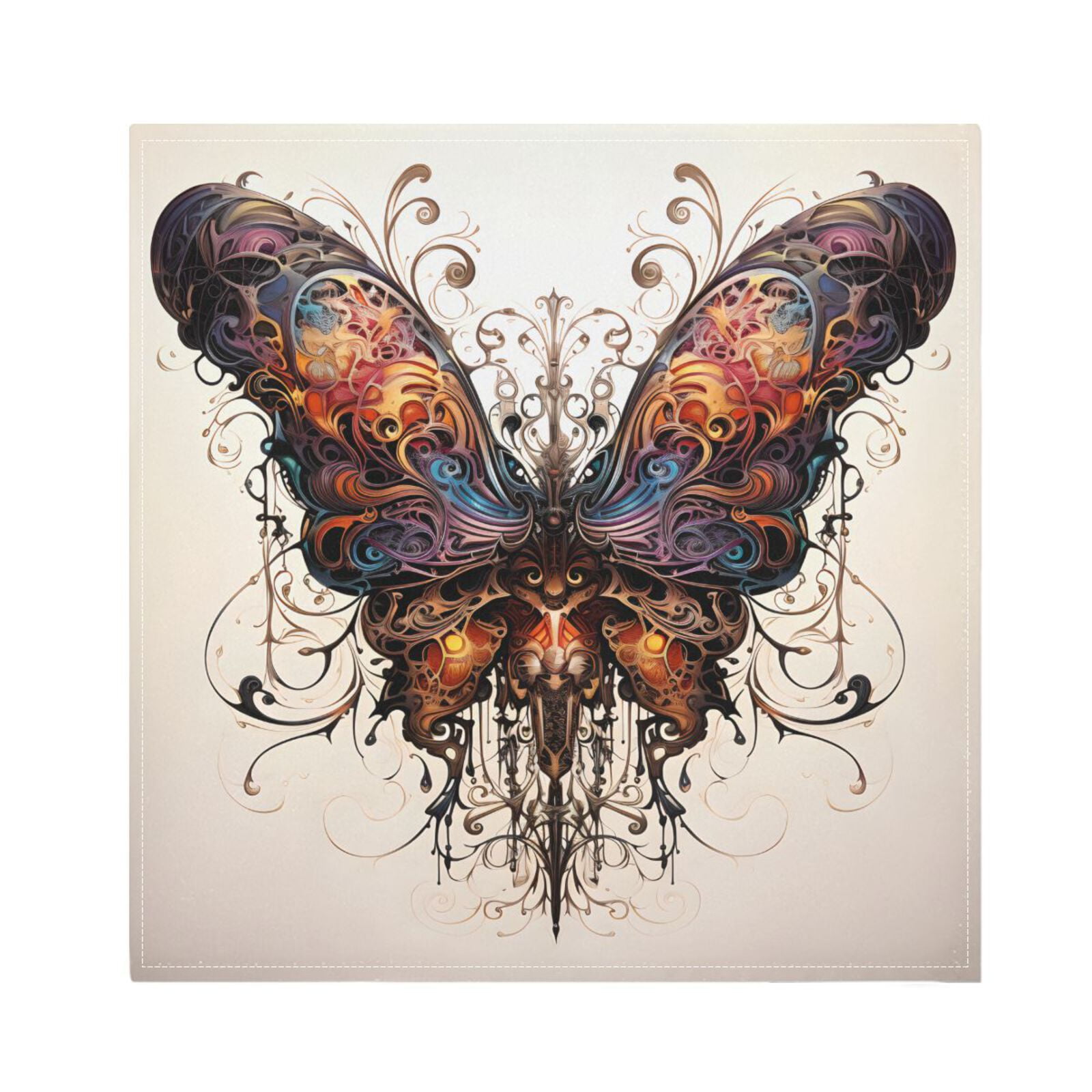 JSTEL Butterfly Punk Cloth Napkins Set of 6, 20x20 Inch Washable and Reusable Napkin for Decoupage Dinner Party Everyday Use
