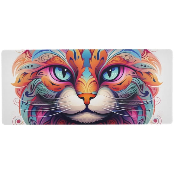 JSTEL Cat Ethnic Totem Large Gaming Mouse Pad Big Mousepad Mice Keyboard Mat with Non-Slip Rubber Base for Computer Laptop Home & Office, 31.5 X 15.7 inch