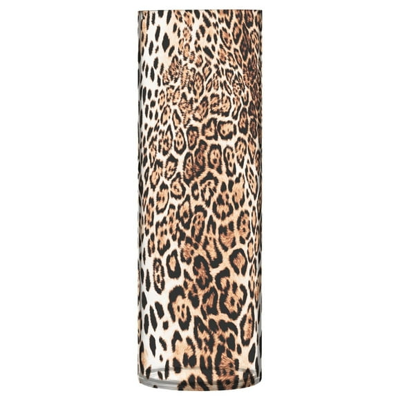 JSTEL Cheetah Leopard Print Animal Abstract Flower Vase Decorative Floreros for Home Decor Bedroom Living Room Office Table Shelf Bathroom