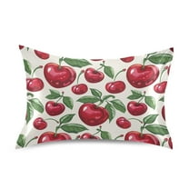 JSTEL Cherry Leaves Satin Pillowcase Standard Size Pillow Cases Envelope Closure Bed Pillow Cover, 20 x 26 inch
