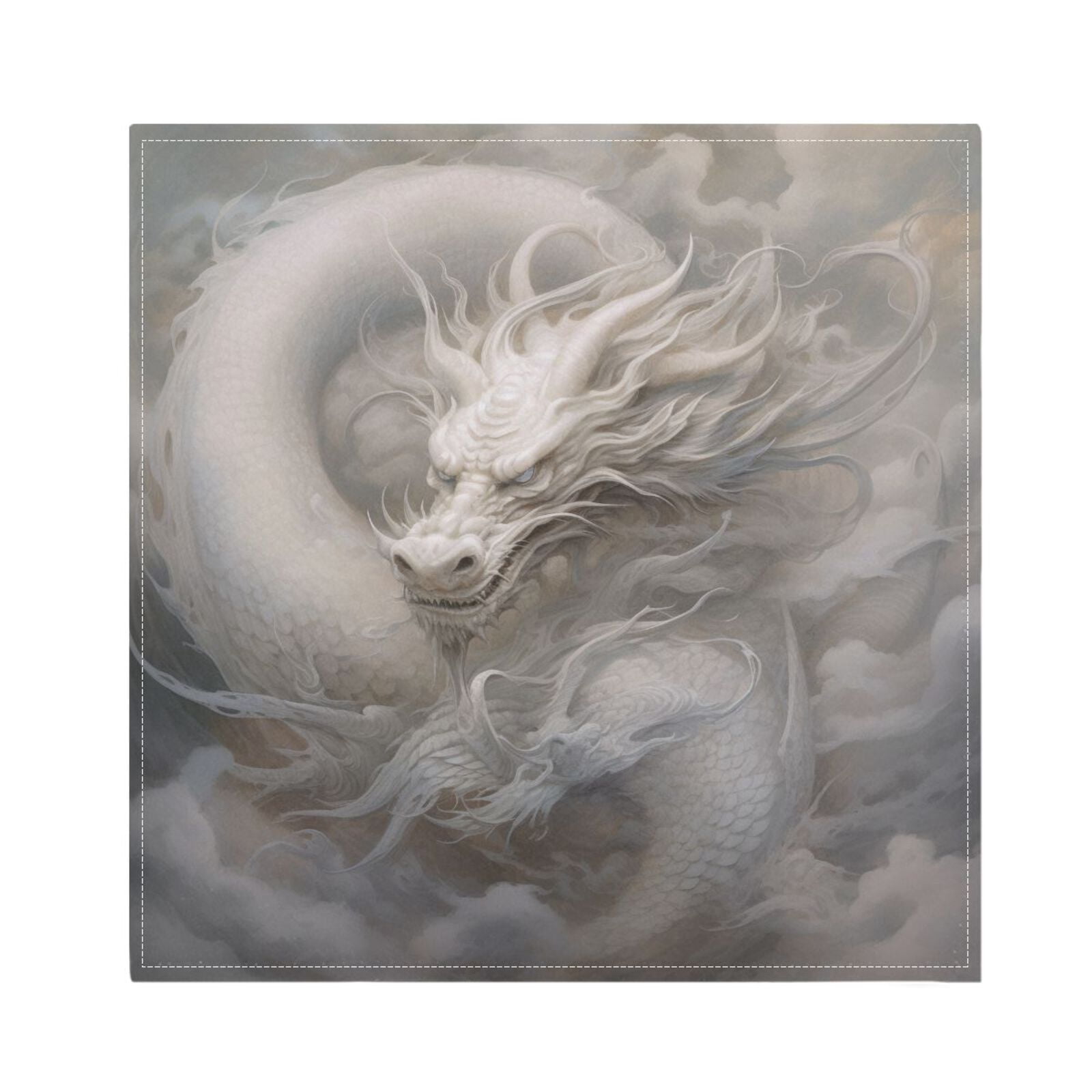 JSTEL Chinese Dragon Cloth Napkins Set of 6, 20x20 Inch Washable and Reusable Napkin for Decoupage Dinner Party Everyday Use