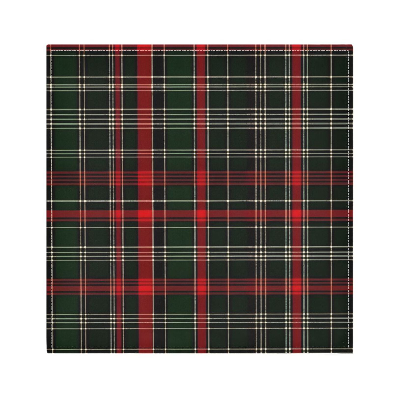 JSTEL Christmas Checked Tartan Cloth Napkins Set of 6, 20x20 Inch Washable and Reusable Napkin for Decoupage Dinner Party Everyday Use