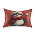 thumbnail image 1 of JSTEL Christmas Penguin Satin Pillowcase Queen Size Pillow Cases Envelope Closure Bed Pillow Cover, 20 x 30 inch, 1 of 9