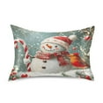 thumbnail image 1 of JSTEL Christmas Snowman Candy Satin Pillowcase Queen Size Pillow Cases Envelope Closure Bed Pillow Cover, 20 x 30 inch, 1 of 9