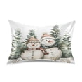 thumbnail image 1 of JSTEL Christmas Snowmen Satin Pillowcase Queen Size Pillow Cases Envelope Closure Bed Pillow Cover, 20 x 30 inch, 1 of 9
