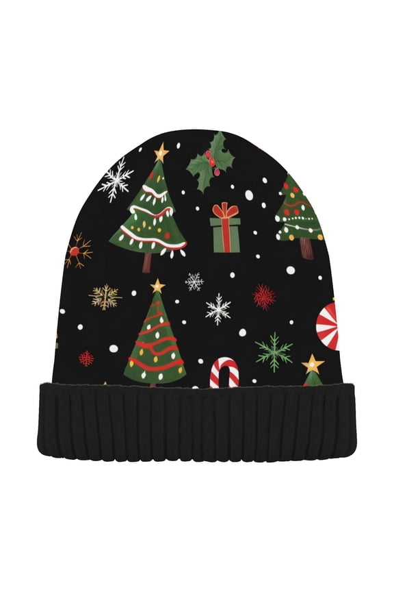 Christmas Tree Candy Beanie for Women Men Winter Hat Reversible Skull Knit Cap