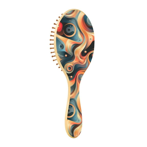 JSTEL Coil Bubble Hair Brush for Women Men Natural Wood Detangler Brushes for All Hair Types Hairbrush for Wet & Dry