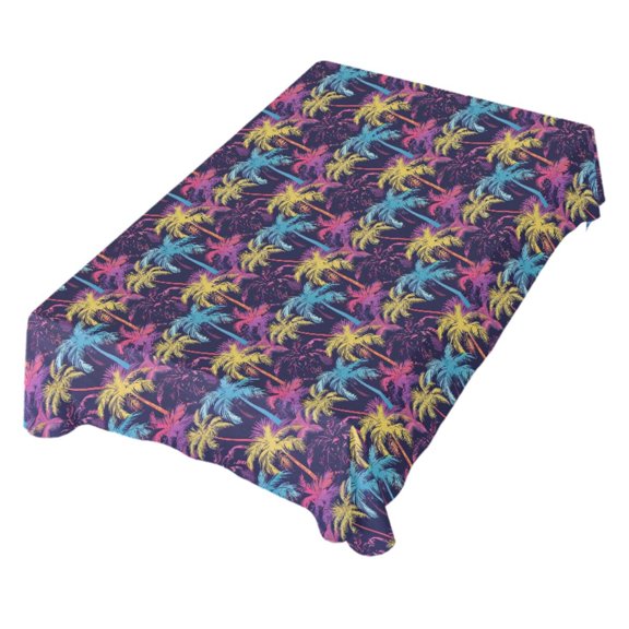 JSTEL Colorful Palm Leaf Table Cloth Square 60 x 60 Inch Tablecloth Anti Wrinkle Table Cover for Dining Kitchen Parties