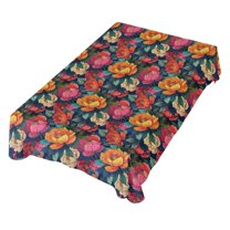 JSTEL Colorful Peony Floral Table Cloth Rectangle 54 x 72 Inch Tablecloth Anti Wrinkle Table Cover for Dining Kitchen Parties