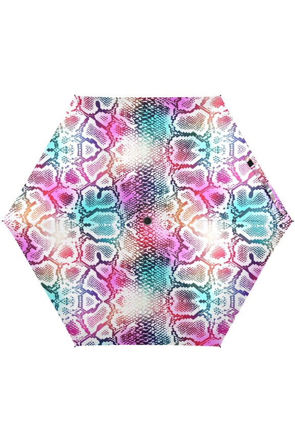 Colorful Snake Skin Folding Umbrella for Rain Sun Travel Mini Lightweight Compact Umbrellas