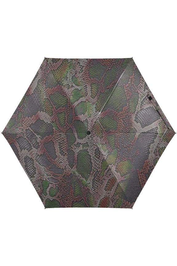 Colorful Snake Skin Print Folding Umbrella for Rain Sun Travel Mini Lightweight Compact Umbrellas
