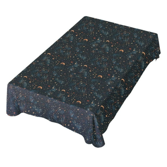 JSTEL Constellation Moon Stars Table Cloth Rectangle 54 x 72 Inch Tablecloth Anti Wrinkle Table Cover for Dining Kitchen Parties