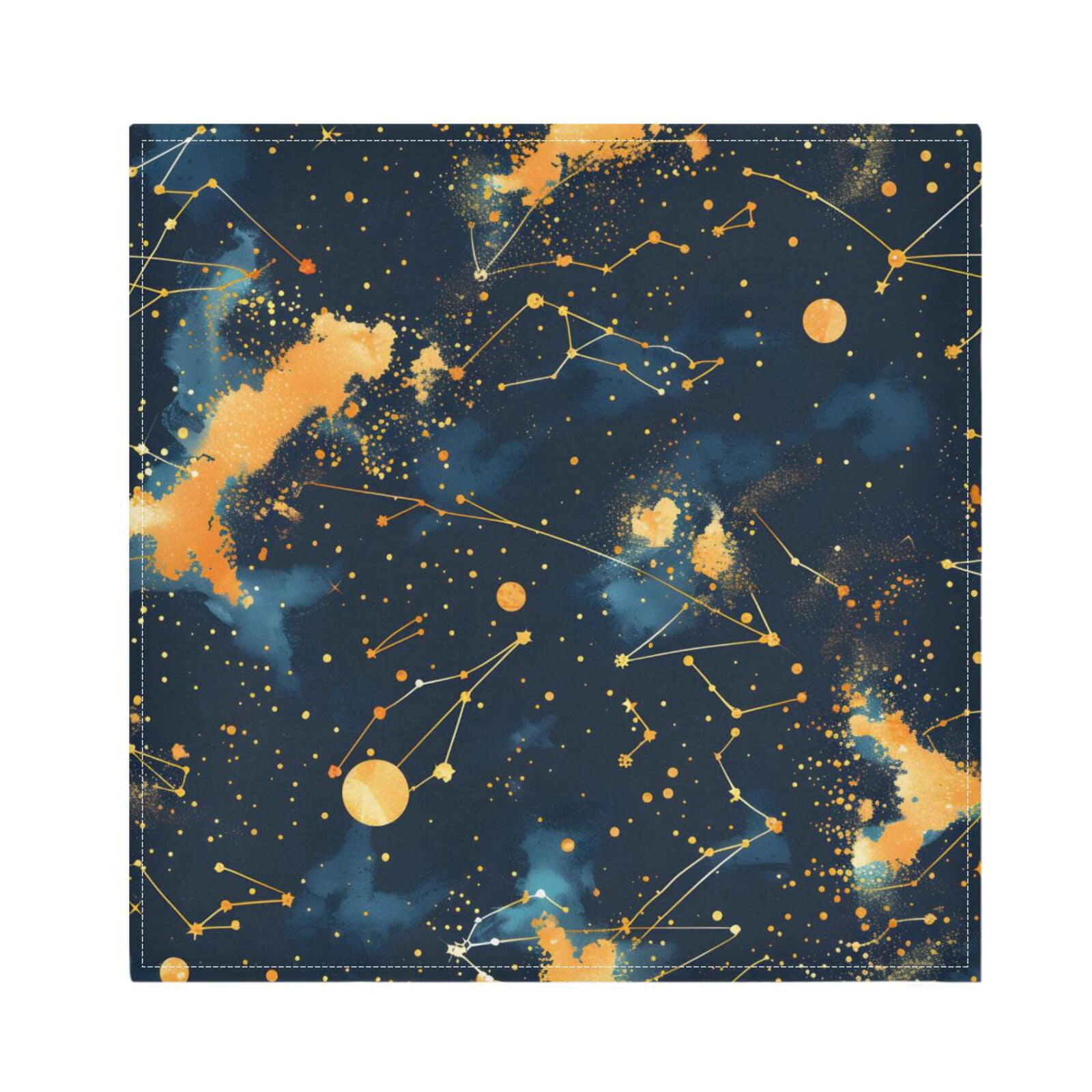 JSTEL Constellation Starry Sky Cloth Napkins Set of 6, 20x20 Inch Washable and Reusable Napkin for Decoupage Dinner Party Everyday Use