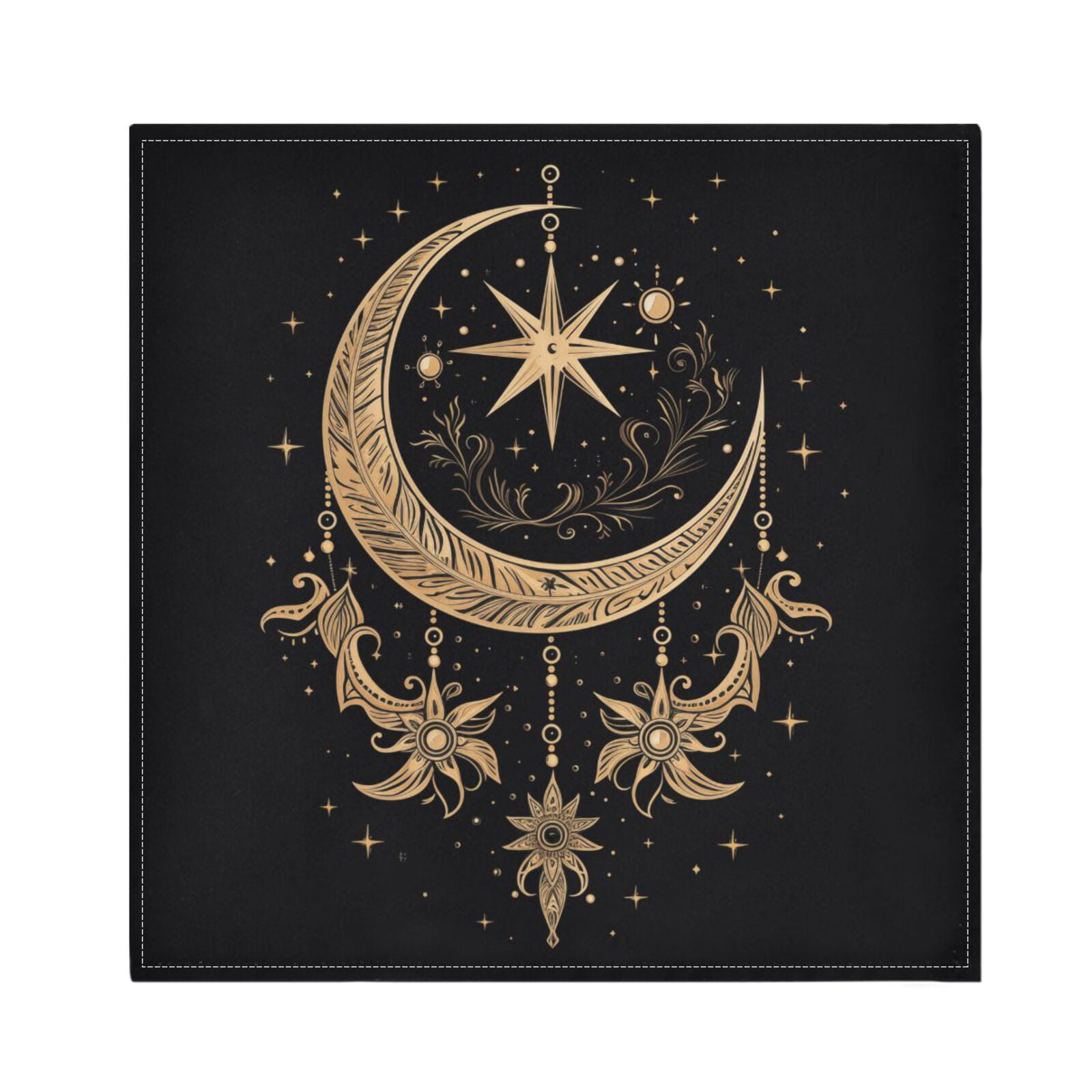 JSTEL Cresent Moon Dreamcatcher Witchy Cloth Napkins Set of 6, 20x20 Inch Washable and Reusable Napkin for Decoupage Dinner Party Everyday Use