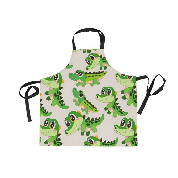 JSTEL Crocodile Cartoon Animal Apron with 2 Pockets for Women Men Adjustable Garden Bib