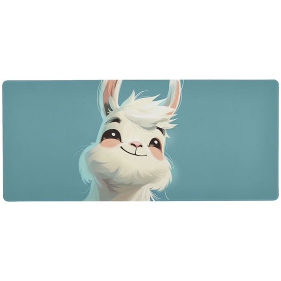 JSTEL Cute Cartoon Llama Alpaca Large Gaming Mouse Pad Big Mousepad Mice Keyboard Mat with Non-Slip Rubber Base for Computer Laptop Home & Office, 31.5 X 11.8 inch