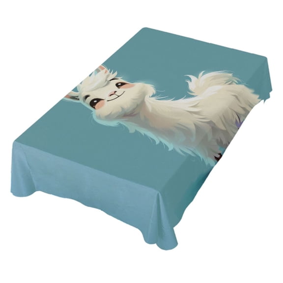 JSTEL Cute Cartoon Llama Alpaca Table Cloth Square 60 x 60 Inch Tablecloth Anti Wrinkle Table Cover for Dining Kitchen Parties