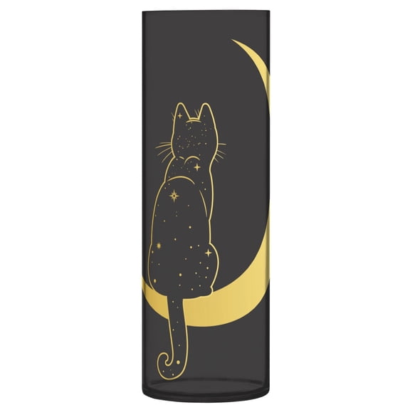 JSTEL Cute Cat Crescent Moon Flower Vase Decorative Floreros for Home Decor Bedroom Living Room Office Table Shelf Bathroom