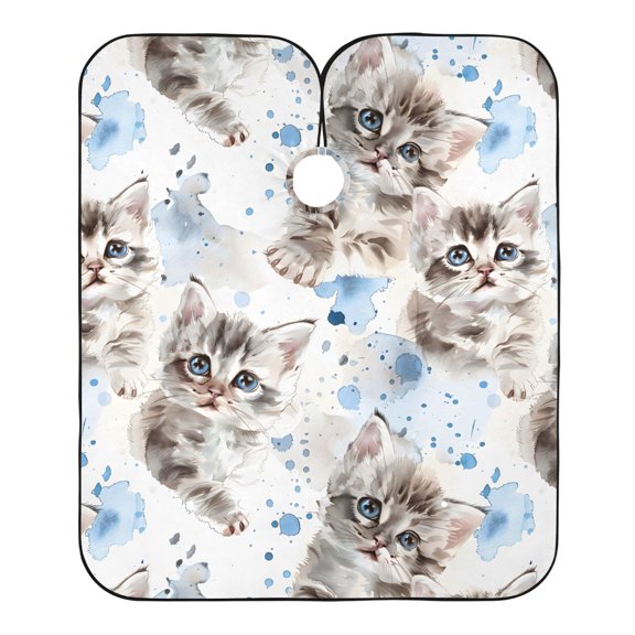 JSTEL Cute Cats Kitten Waterproof Barber Cape for Men Women Beard Shaving Bib Apron Professional Hair Cutting Cloth, 65 x 55 inch