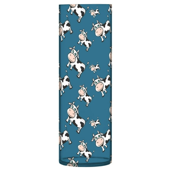 JSTEL Cute Cow Print Animal Navy Blue Flower Vase Decorative Floreros for Home Decor Bedroom Living Room Office Table Shelf Bathroom